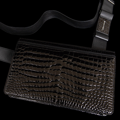 オールクロコダイルメッセンジャーバッグ